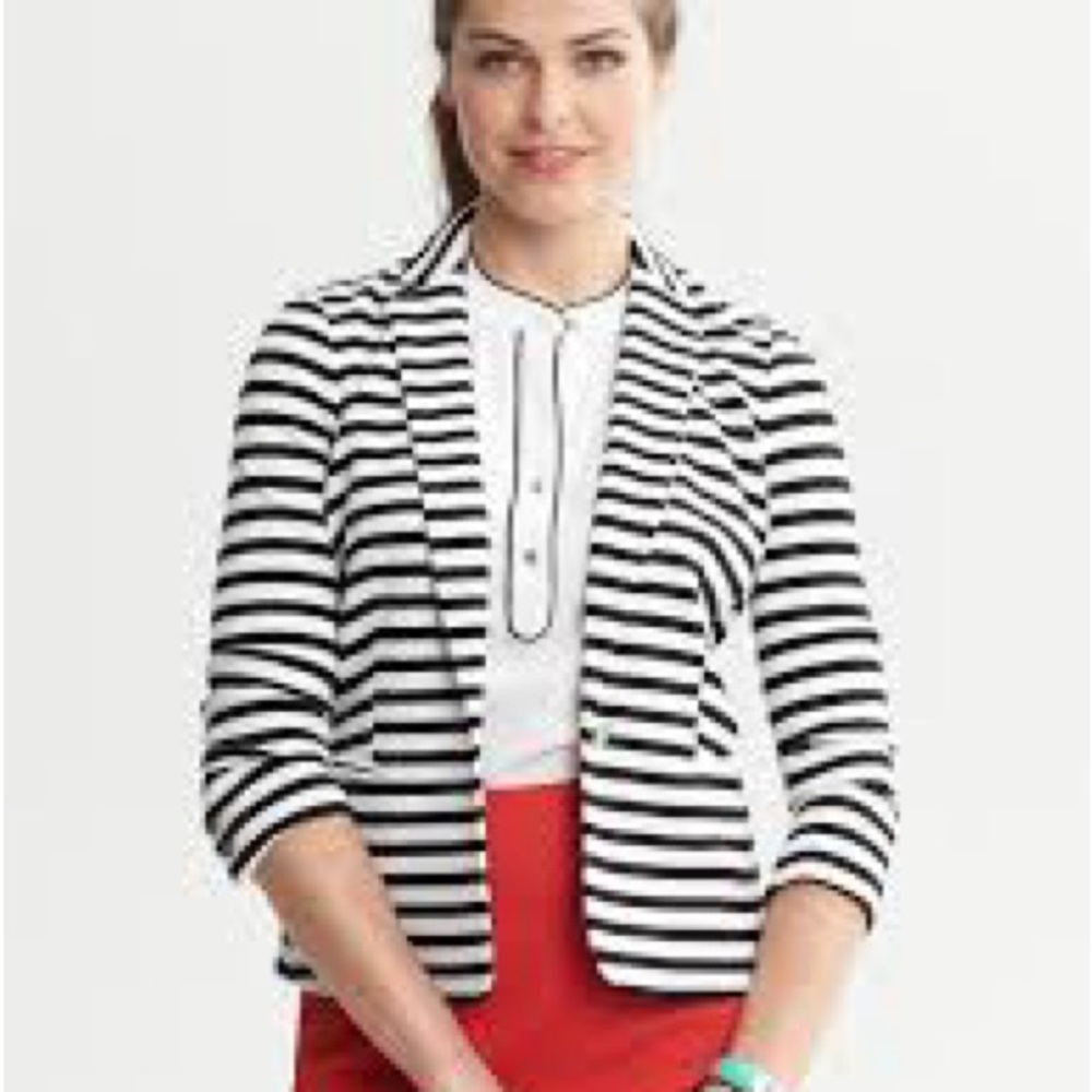 Banana Republic Monochrome Striped Blazer